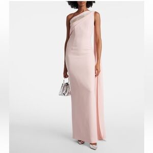 ROLAND MOURET Brand New Embellished One Shoulder Cady Gown
